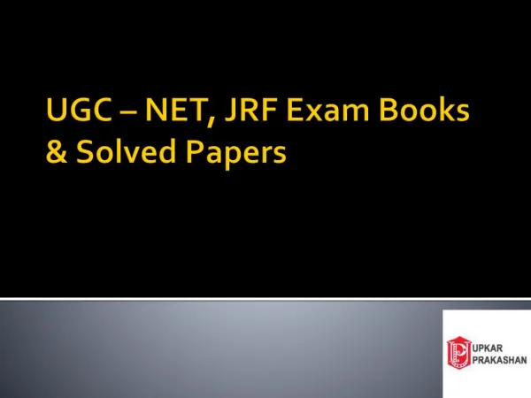 UGC – NET, JRF Exam Books & Solved Papers