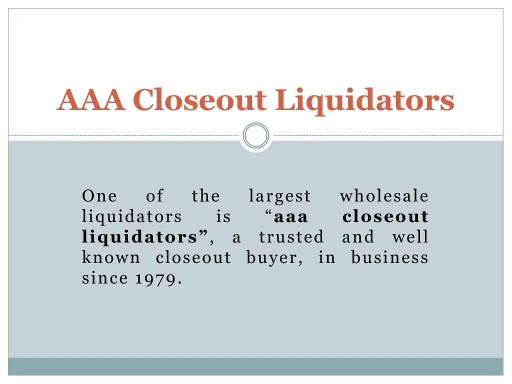 aaa closeout liquidators