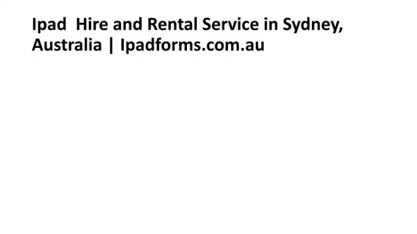 iPad Hire and Rental service in sydney, Australia
