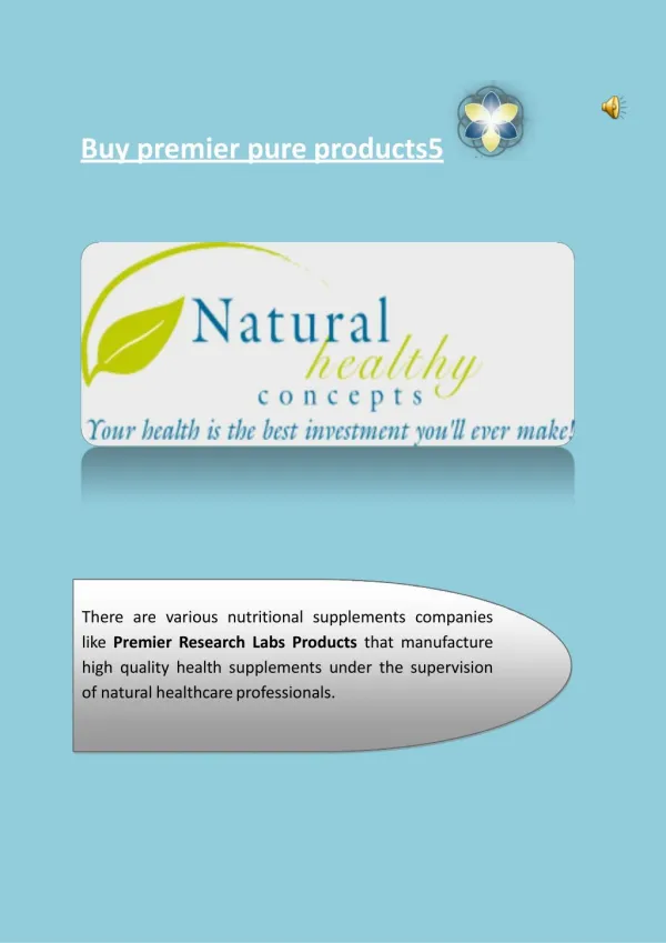 Buy premier pure products