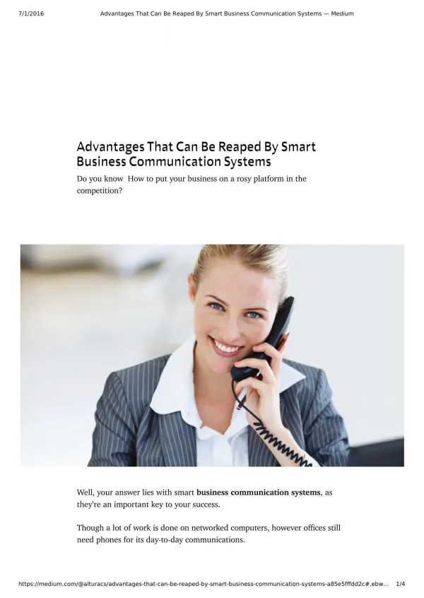 Advantages That Can Be Reaped By Smart Business Communication Systems