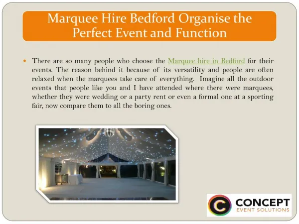 Marquee Hire Bedford Organise the Perfect Event and Function