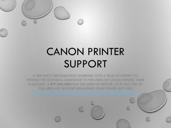 Canon Printer Tech support