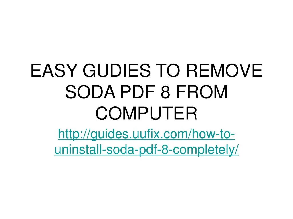 easy gudies to remove soda pdf 8 from computer