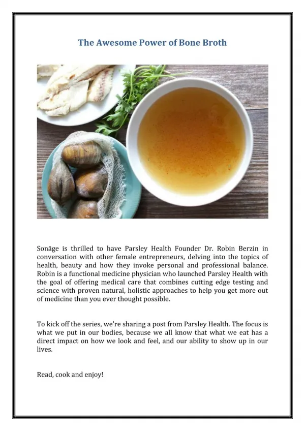 The Awesome Power of Bone Broth