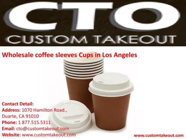 Wholesale coffee sleeves Cups in Los Angeles