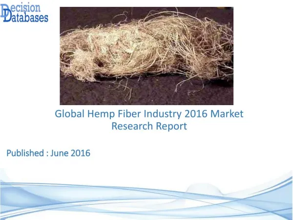 Worldwide Hemp Fiber Market Manufactures and Key Statistics Analysis 2016