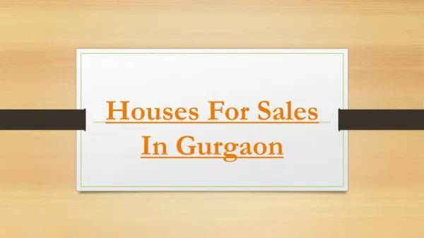 Houses for sales in gurgaon