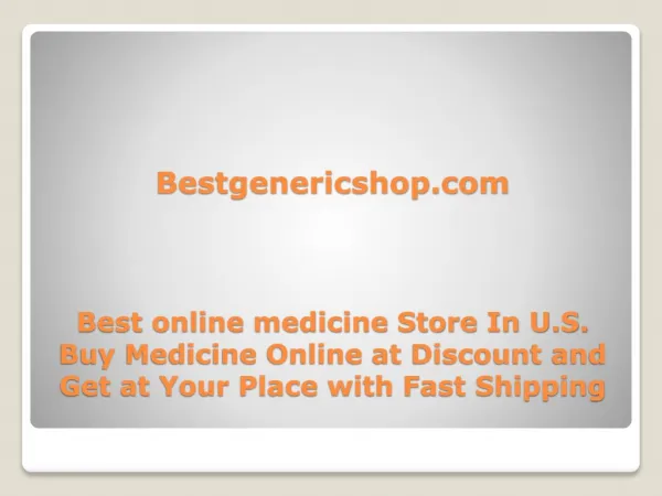 Buy Medicine Online - Bestgenericshop