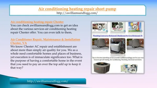 air conditioning heating repair short pump in VA