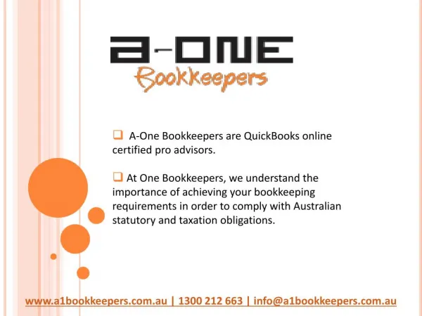 Online Accounting and Bookkeeping Services at A-one Bookkeepers