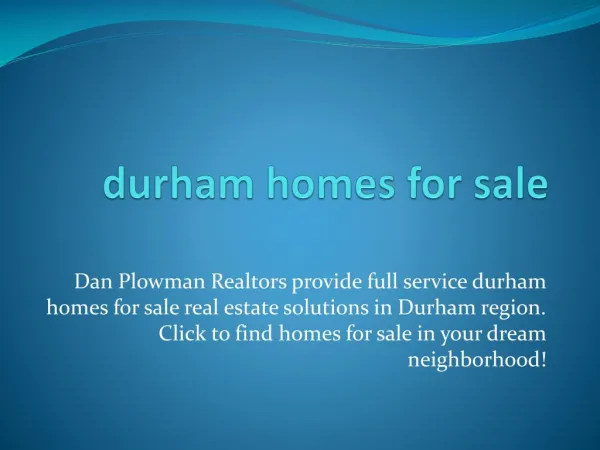 Real estate in durham