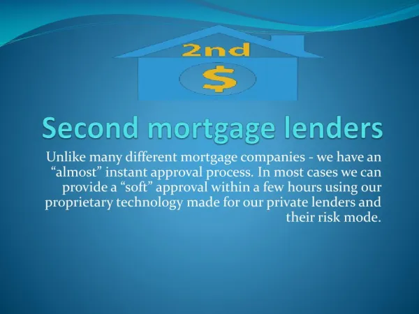 second mortgage lenders