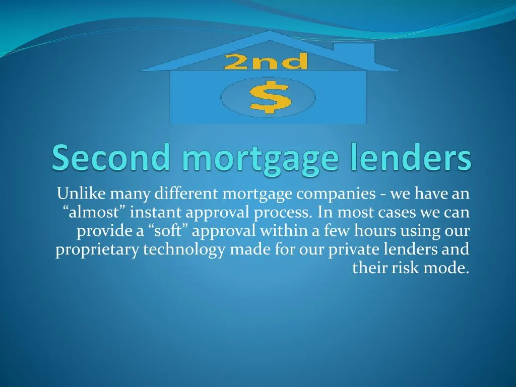 s econd mortgage lenders