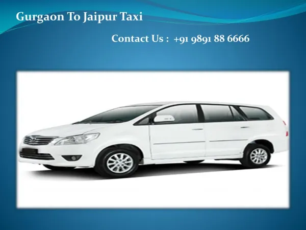 Online Booking Gurgaon to Jaipur Taxi