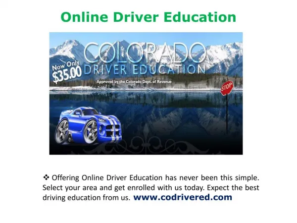Drivers Ed online Colorado