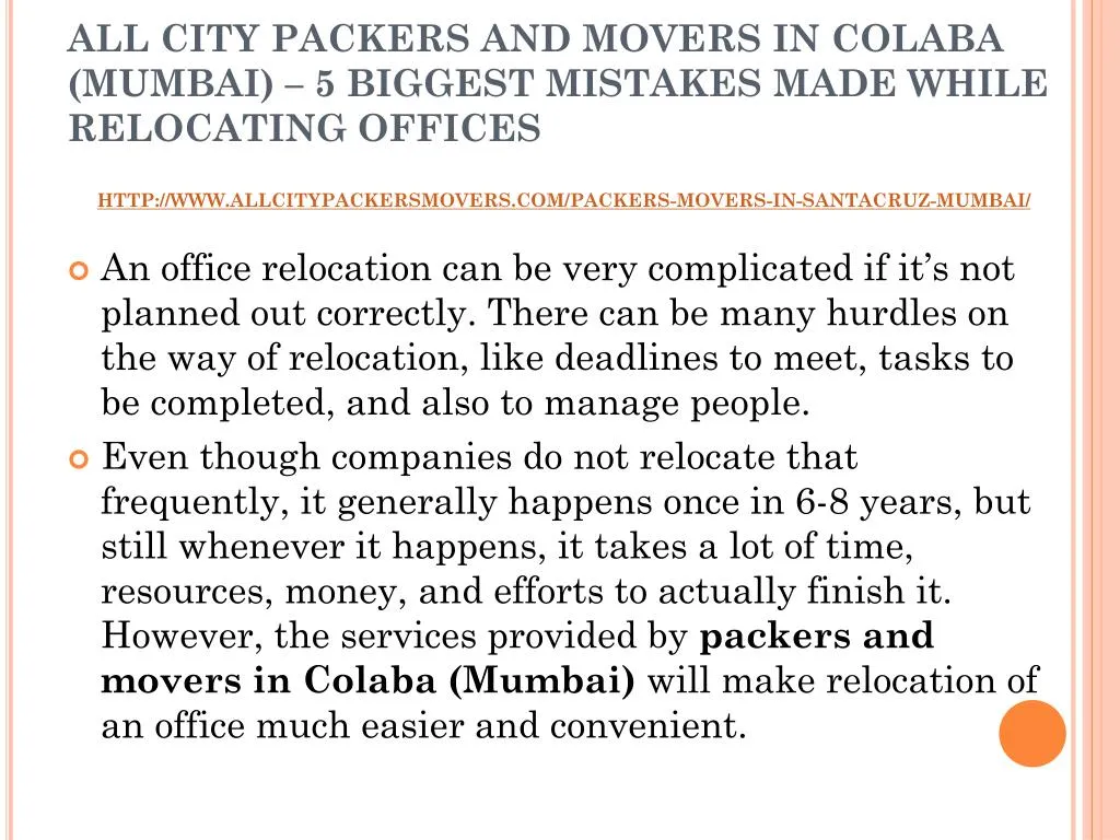 all city packers and movers in colaba mumbai 5 biggest mistakes made while relocating offices