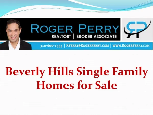 Beverly Hills Single Family Homes for Sale