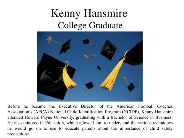 Kenny Hansmire - College Graduate