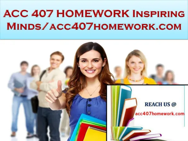 ACC 407 HOMEWORK Real Success / acc407homework.com