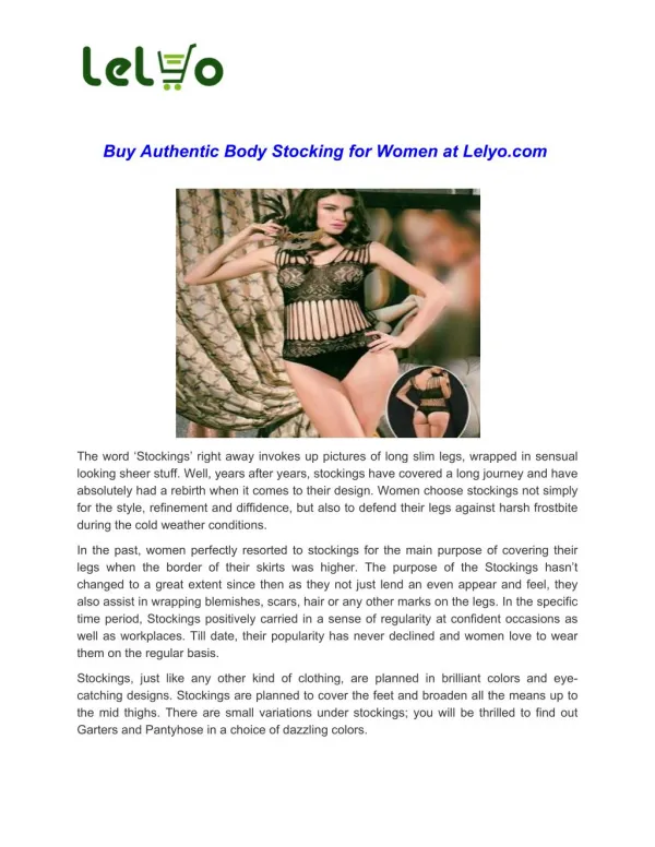 Buy Black Body Stocking For Women Online