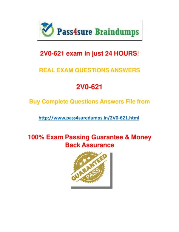 Pass4sure 2V0-621 Practice Test