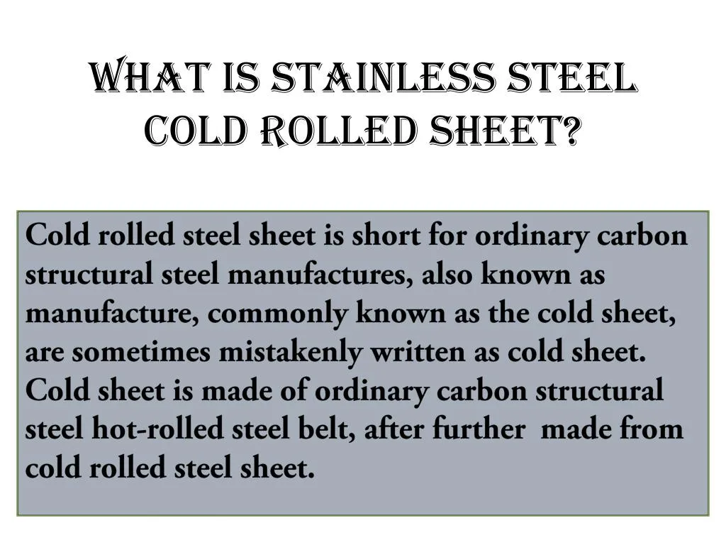 what is stainless steel cold rolled sheet