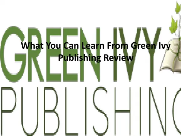 Green Ivy Publishing, green ivy books review