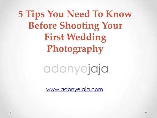 5 Tips You Need To Know Before Shooting Your First Wedding Photography