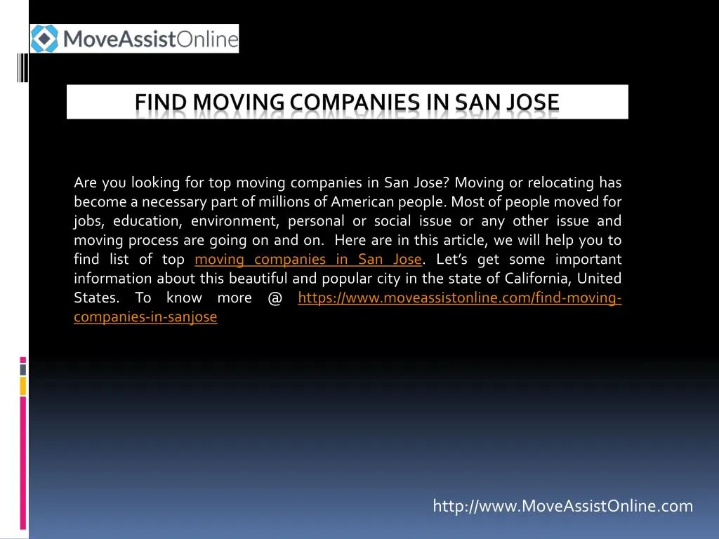 find moving companies in san jose