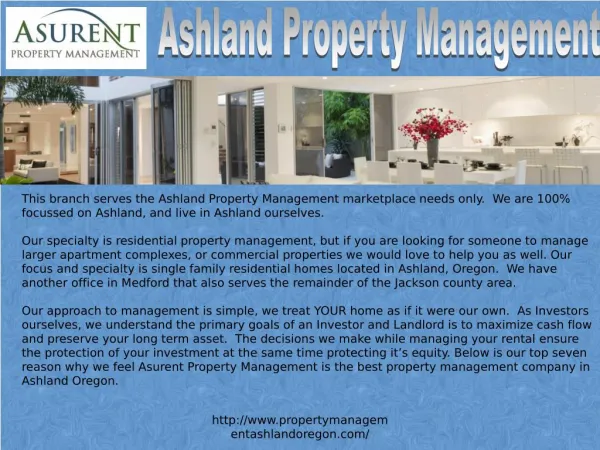 Property Management Ashland Oregon.