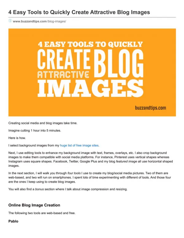 4 Easy Tools to Quickly Create Attractive Blog Images