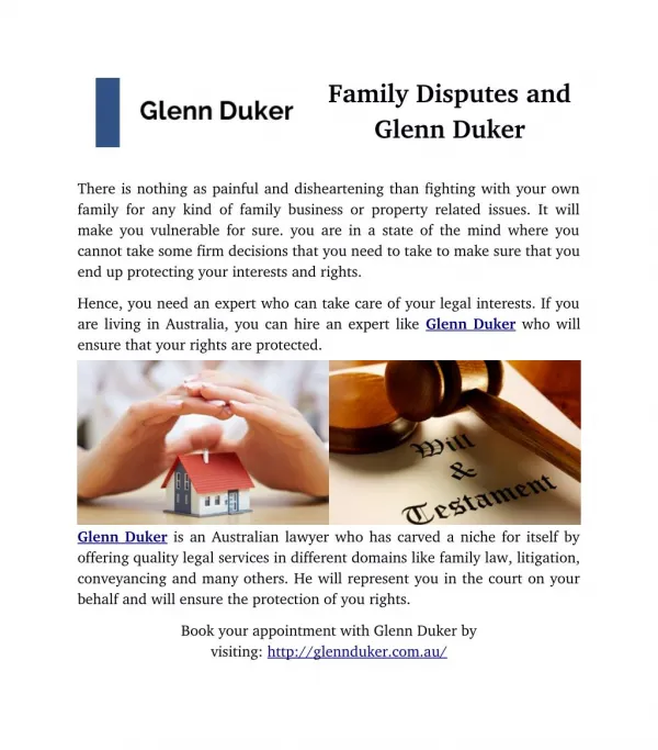 Family Disputes and Glenn Duker