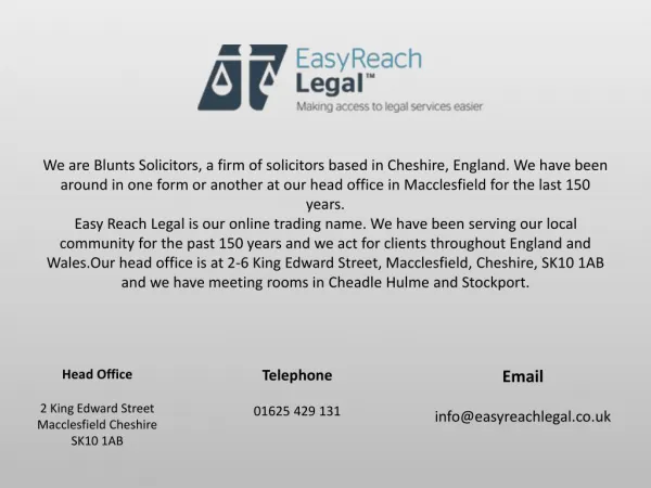 Easy Reach Legal - Family lawyers in Macclesfield