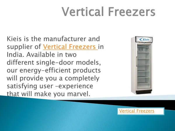 Kieis Vertical Freezers in ludhiana punjab india