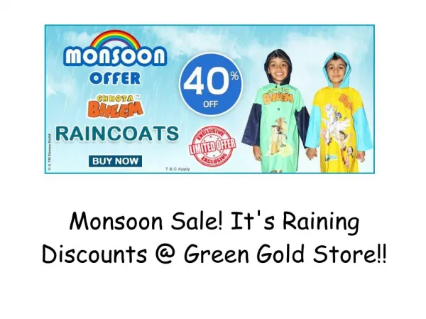 Flat 40% OFF : Chhota Bheem Raincoats | Monsoon Sale