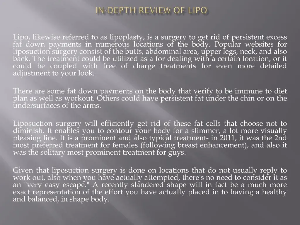 in depth review of lipo