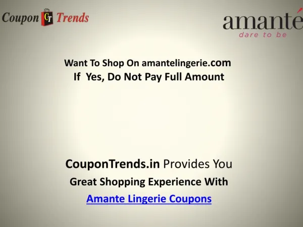 Amante Coupons