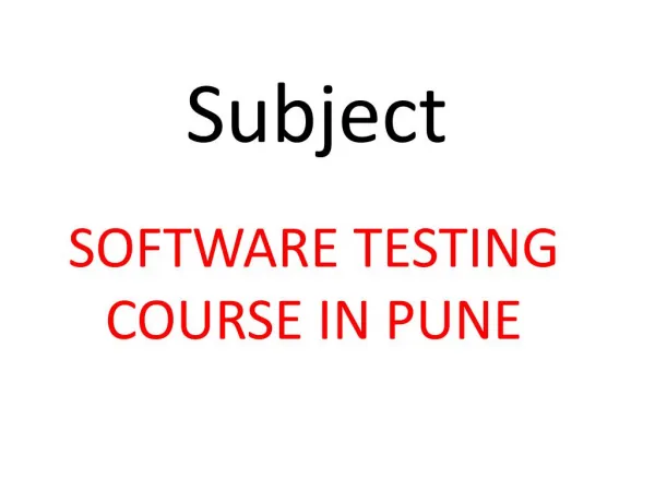Software Testing Course Pune