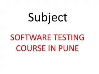 Software Testing Course Pune - slide 1