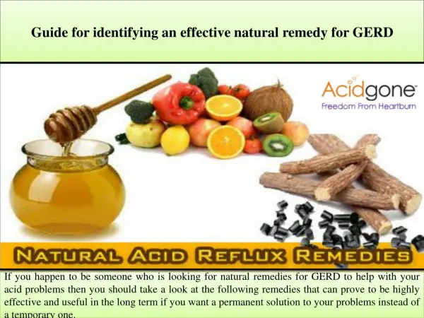 Guide for identifying an effective natural remedy for GERD