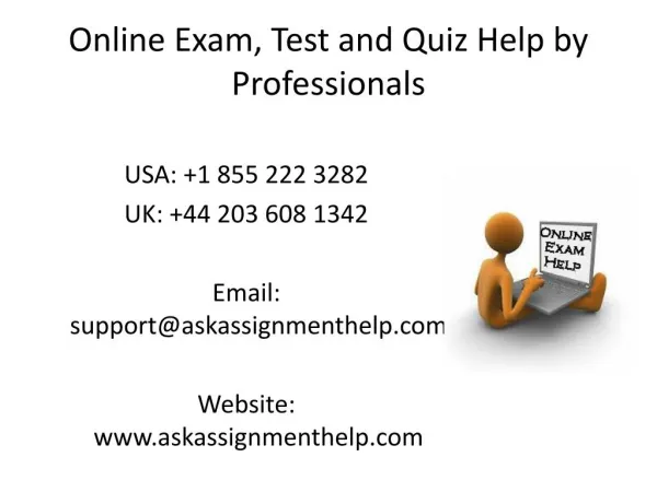Online Exam Help | Online Test Help | Online Quiz Help