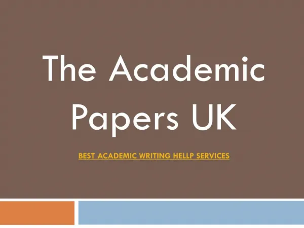 Dissertation Writing Services | The Academic Papers UK