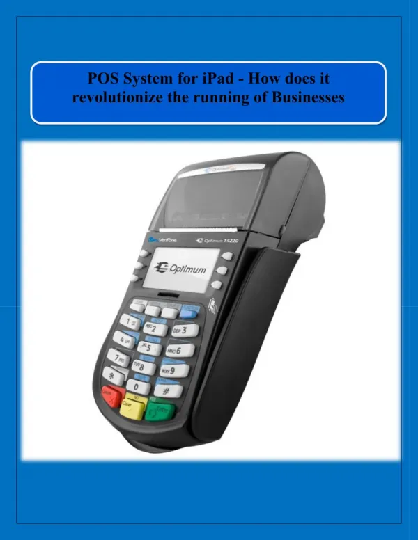 POS System for iPad - How does it revolutionize the running of Businesses
