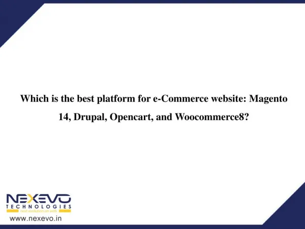 Which is the best platform for e-Commerce website
