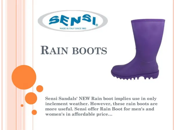 Buy World Class Waterproof Rain boots - Sensi Sandals