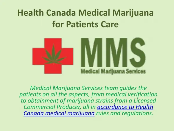 Health Canada Medical Marijuana for Patients Care