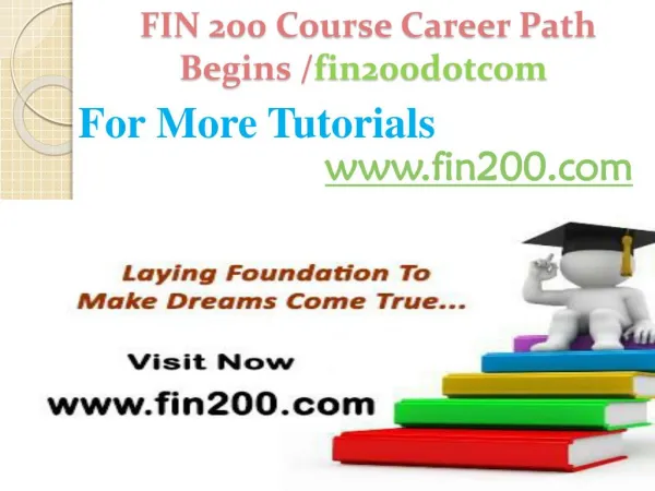 FIN 200 Course Career Path Begins /fin200dotcom