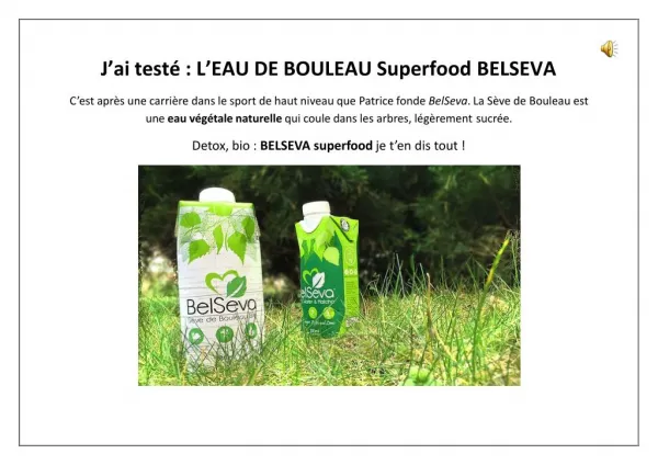 L’EAU DE BOULEAU Superfood BELSEVA