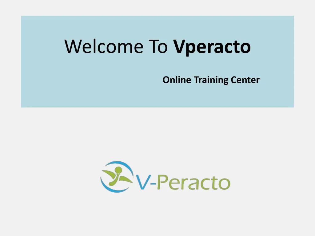 welcome to vperacto online training center